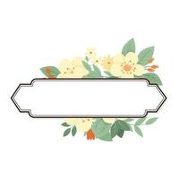 Vintage label with flower arrangements vector