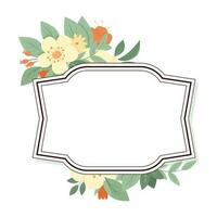 Vintage label with flower arrangement vector