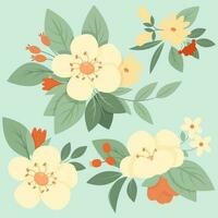 Vintage flower arrangement vector