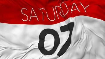 Seventh, 7th Saturday Date Seamless Looping Background, Looped Cloth Waving Slow Motion, 3D Rendering video