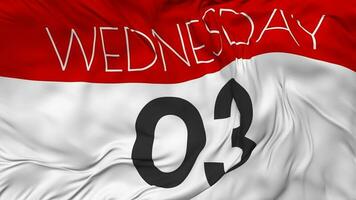 Third, 3rd Wednesday Date Seamless Looping Background, Looped Cloth Waving Slow Motion, 3D Rendering video