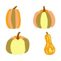 Set of Pumpkins For Decoration vector