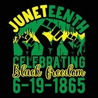 Juneteenth Celebrating Black Freedom 6-19-1865 vector