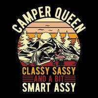 Camper Queen Classy Sassy And A Bit Smart Assy vector