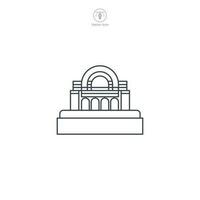 Dam icon vector shows a stylized water barrier, signifying hydroelectric power, water management, engineering, environment, and infrastructure