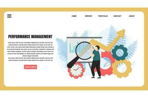 flat design concept Performance Management. statistical and Data analysis for website and landing page template. perfect for web page design, banner, mobile app, Vector illustration