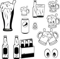 vector set of beer object