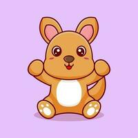 Vector kangaroo sitting cute creative kawaii cartoon mascot logo