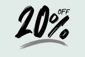 Special offer discount. Hand drawn numbers of 20 Percent OFF. Black Friday Sale. vector