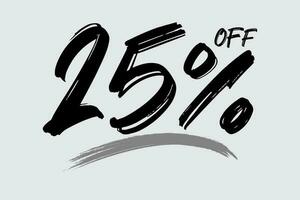 Special offer discount. Hand drawn numbers of 25 Percent OFF. Black Friday Sale. vector