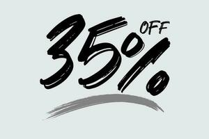 Special offer discount. Hand drawn numbers of 35 Percent OFF. Black Friday Sale. vector