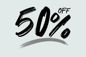 Special offer discount. Hand drawn numbers of 50 percent OFF. Black Friday Sale. vector