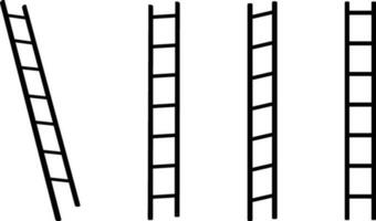 A vector collection of ladders in various positions