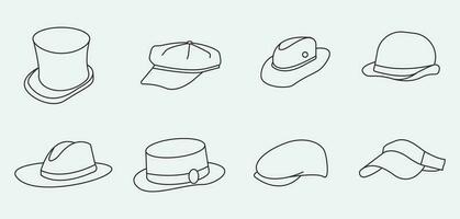 set of hat logo icon design, image hat vintage illustration design vector