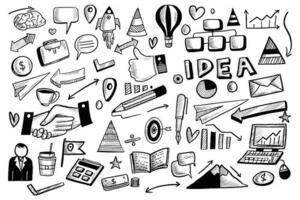 Hand draw technology sketch doodle set design vector