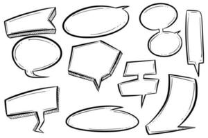 Hand draw chat sketch set design vector