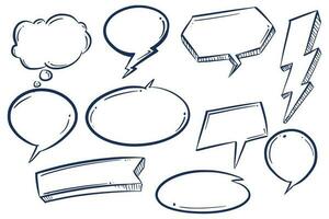 Hand draw chat sketch set design vector