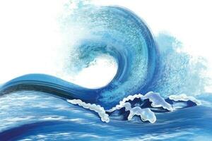 Ocean underwater blue wave background vector