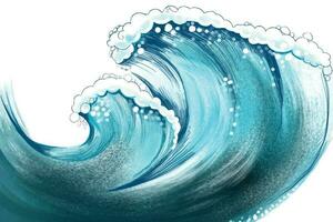 Stylish ocean sea blue wave background vector