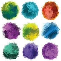 Abstract colorful splash watercolor set design vector