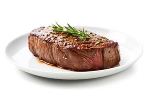 valores foto de wagyu carne de vaca filete asado en Clásico plato comida fotografía generativo ai