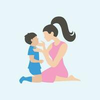 Mom and son Digital Art vector