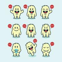 Chat Emoji Character Set Design vector