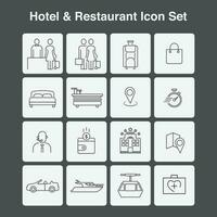 Hotel and Restaurant Icon Set vector