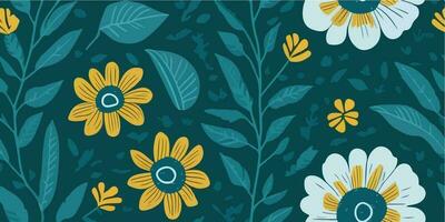 Tranquil Petal Oasis, Embracing the Serene Marigold Motifs in Tropical Patterns vector