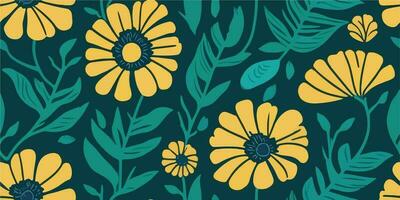 Blooming Mosaic, Celebrating the Exquisite Marigold Patterns of Spring vector