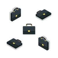 Briefcase Isometric and Flat Shadow. icon vector. Flat style vector illustration.