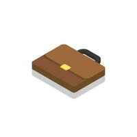 Briefcase left view Shadow icon vector isometric. Flat style vector illustration.