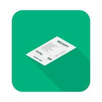 Receipt paper, bill check, invoice, cash receipt. Left view isometric icon. shop receipt or bill, atm check with tax or vat. vector