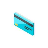 Credit card left view - Shadow icon vector isometric. Flat style vector illustration.