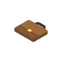 Briefcase left view White Background icon vector isometric. Flat style vector illustration.