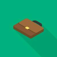 Briefcase left view icon vector isometric. Flat style vector illustration.