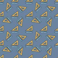 Pen with Yellow Triangle vector colored seamless pattern