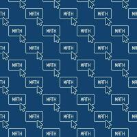 Mouse Click on Math Button vector Mathematics blue outline seamless pattern