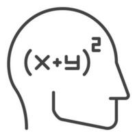 Math Mind vector Human Head concept outline icon or symbol