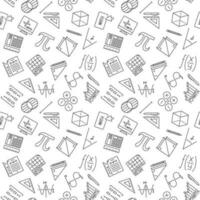Mathematics Education outline seamless pattern - Math vector background