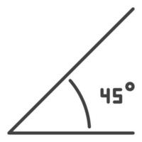 45 Degree Angle vector Mathematics Corner concept outline icon