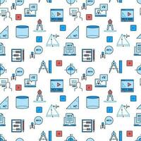 Mathematics colored background. Maths Science colored vector seamless pattern