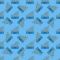 Math Bar Graph vector Mathematics blue seamless pattern