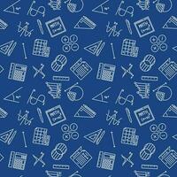 Mathematics blue simple pattern - Algebra Education vector seamless background