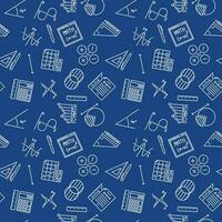 Mathematics blue simple pattern - Algebra Education vector seamless background