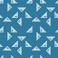 Maths 90 degree angle vector Right Triangle blue seamless pattern