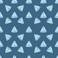 Cone vector Geometry and Mathematics blue seamless pattern