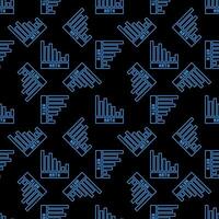Maths Science Bar Graph vector concept dark line seamless pattern