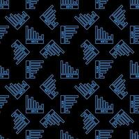 Maths Science Bar Graph vector concept dark line seamless pattern