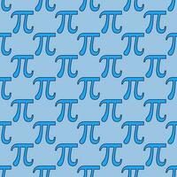 Pi Symbol vector Mathematics blue seamless pattern